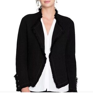 NIC+ZOE Black Fringed Blazer